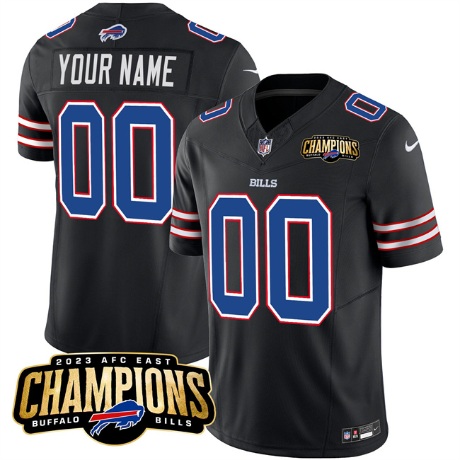 Women's Buffalo Bills Active Player Custom Black 2023 F.U.S.E. AFC East Champions Ptach Stitched Football Jersey(Run Small)